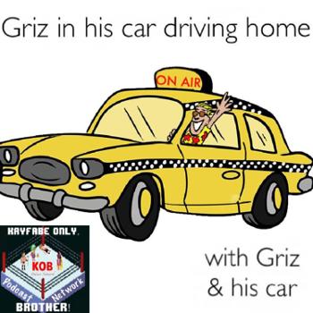 Griz in his car driving home